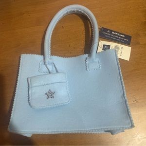 GAP Kids Felt Purse Light Blue Small with Matching Bedazzled Star Coin Purse